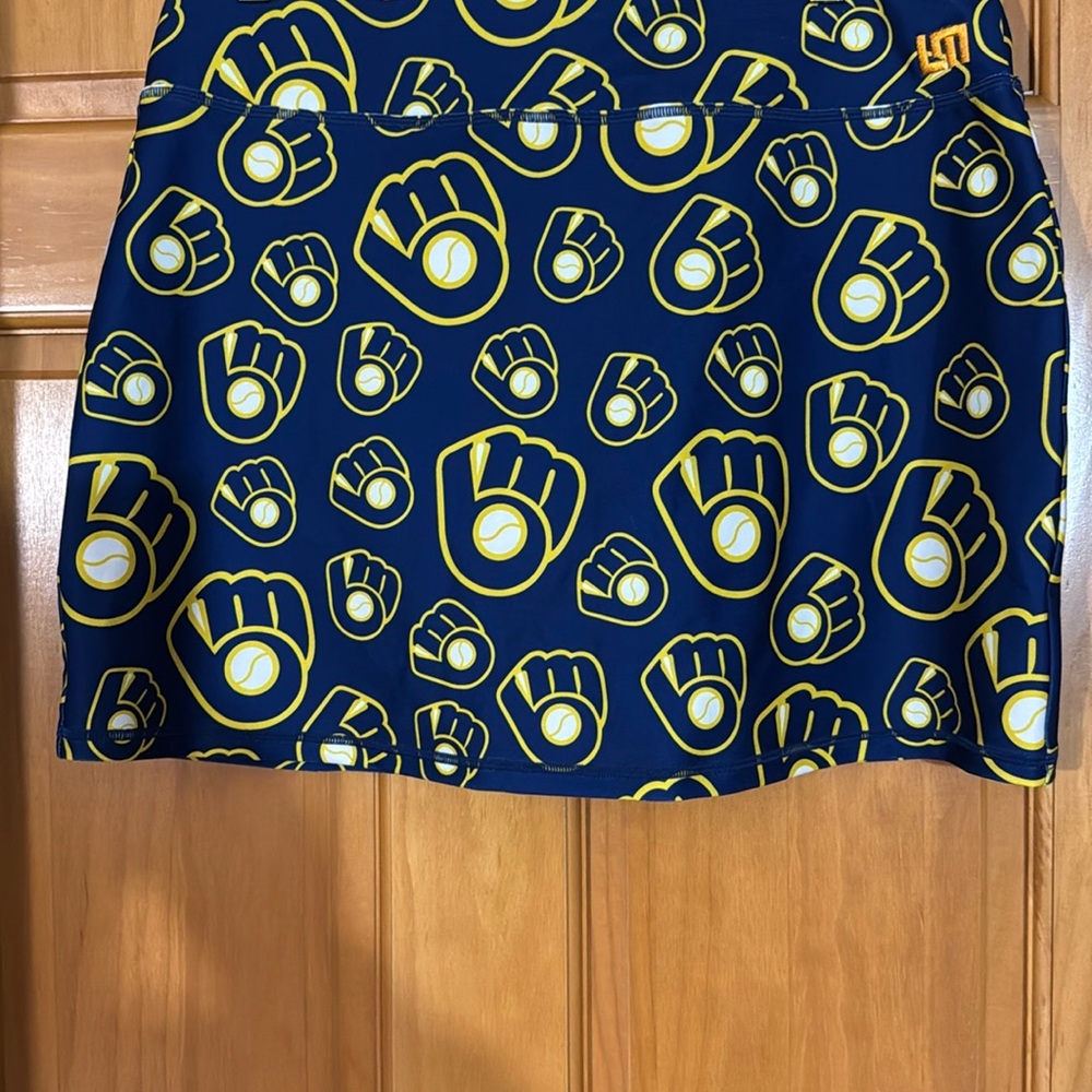 Milwaukee Brewer Skort by Loudmouth Blue Yellow